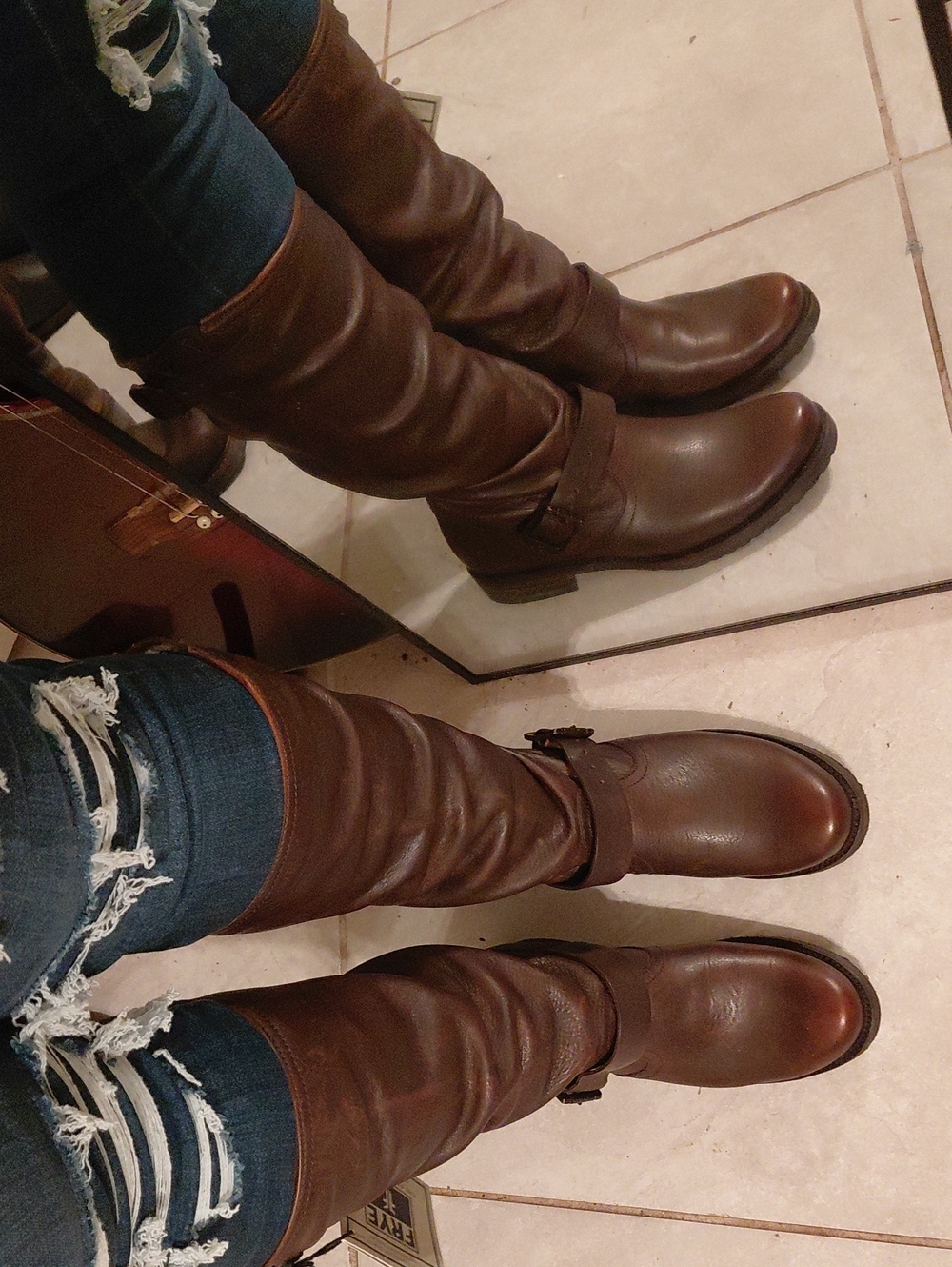 Frye Dark Brown Leather Veronica Slouch Tall Boots Brand New - Picture 2 of 9